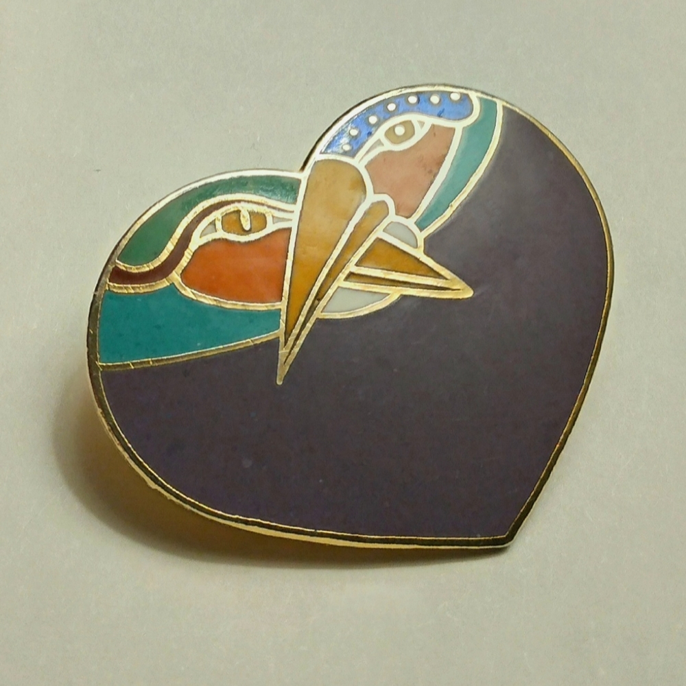 Laurel Burch's VINTAGE "Bird Heart" pin.